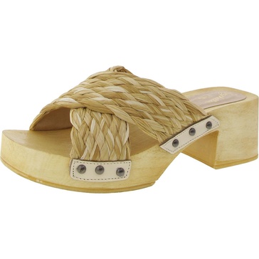 warm waters womens criss-cross woven slide sandals