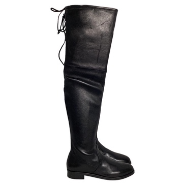 lowland over-the-knee boots in black leather