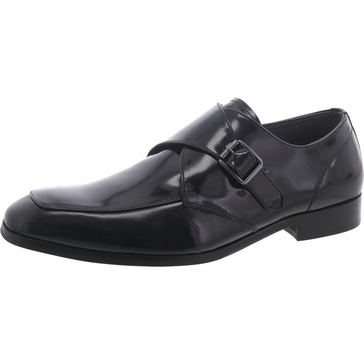 tenzy mens leather single monk shoes
