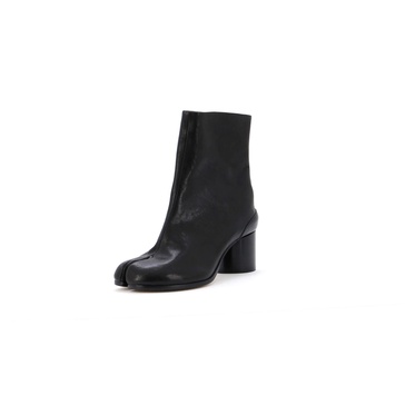 women's tabi block heel ankle boots leather