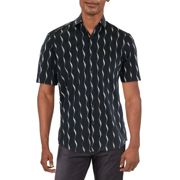 mens printed short sleeve button-down shirt