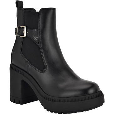 fayth womens stretch faux leather ankle boots
