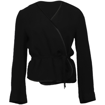 wrap top in black polyester