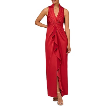 womens maxi ruffled evening dress