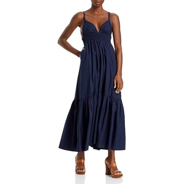 womens open back adjustable straps maxi dress