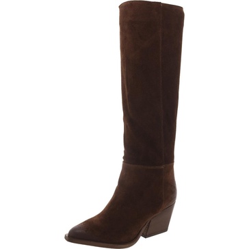 devina womens suede pull on knee-high boots