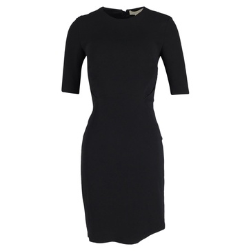 knee length dress in black wool