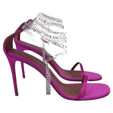 giorgia crystal sandals in pink satin