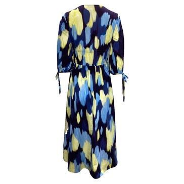 donrine printed poplin midi dress in multicolor cotton