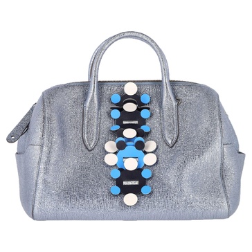 vere barrel handbag in blue leather