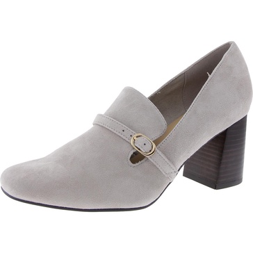 ashton womens buckle leather loafer heels