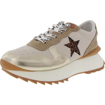 womens glitter leather casual and fashion sneakers