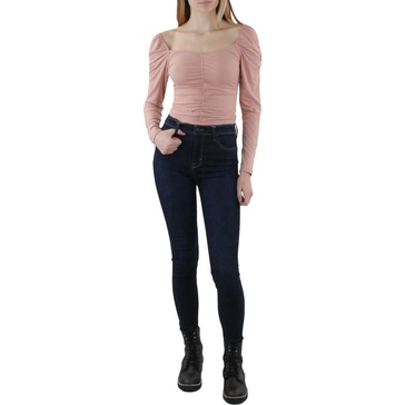 such is life womens ruched sweetheart cropped
