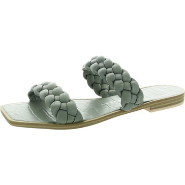 womens braided manmade slide