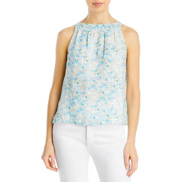 womens linen gathered halter top