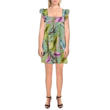 womens ruffled gathered mini dress