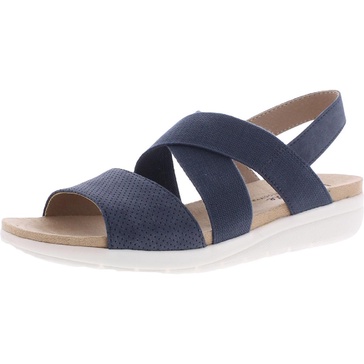 plush womens canvas slingback flat sandals