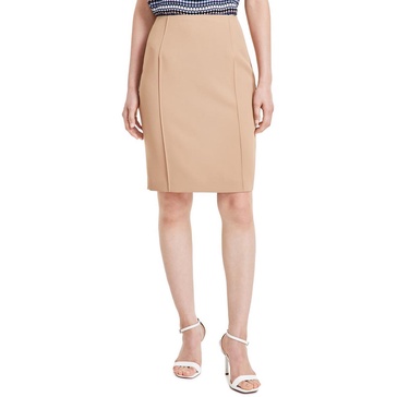 womens solid polyester midi skirt
