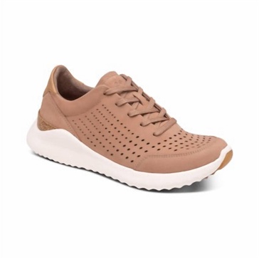women's laura lace up sneaker in almond