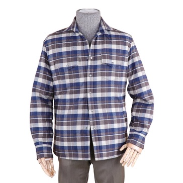 men's dylan giacca quilted flannel shirt jacket in brown