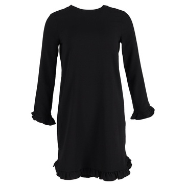 crepe mini dress in black polyester