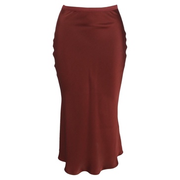 bar midi skirt in red silk