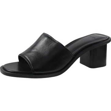 donna womens leather slip on mule sandals