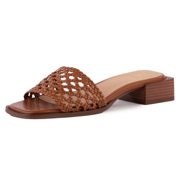 vessel womens woven leather slide sandals