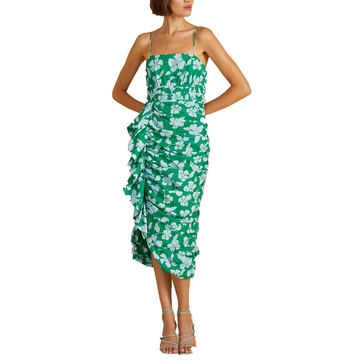 womens gathered organic cotton midi dress