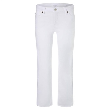 fringe crop jeans in white