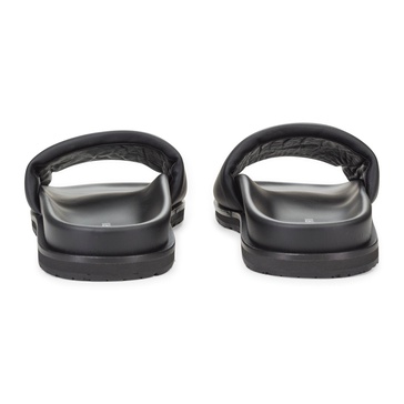 leather black white slide