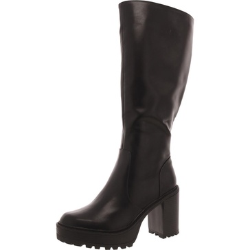 katalina womens faux leather round toe knee-high boots
