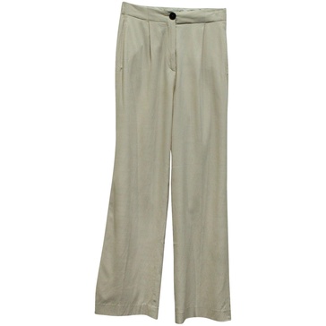 wide leg trousers in nude cotton
