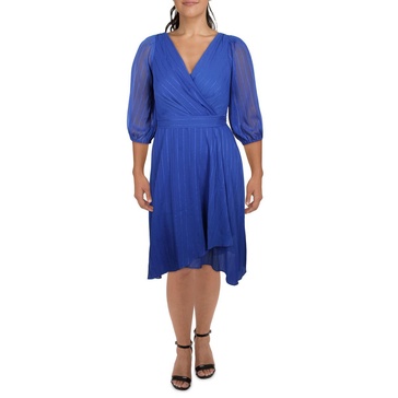 womens chiffon metallic midi dress