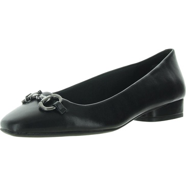 cora womens chain textured ballet flats