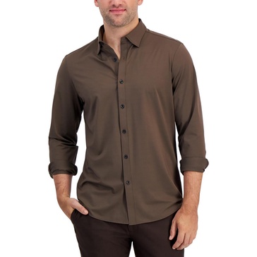 mens collar nylon button-down shirt