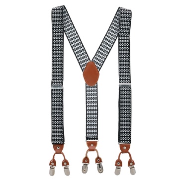 men's 1.375 inch wide aztec print y-back double clip-end suspenders