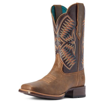 women's odessa stretchfit western boot in fateful brown/burnished pewter