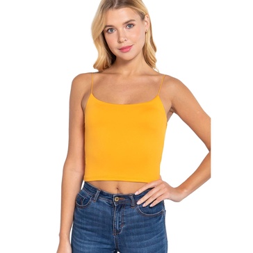 elastic strap two ply dty brushed knit cami top