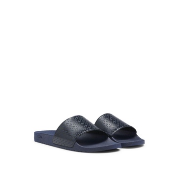 italian-made slides with monogram strap