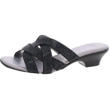 enny womens rhinestone criss cross strappy sandals