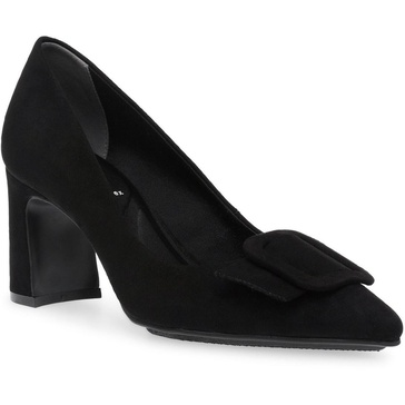 akbentley womens buckle suede block heels
