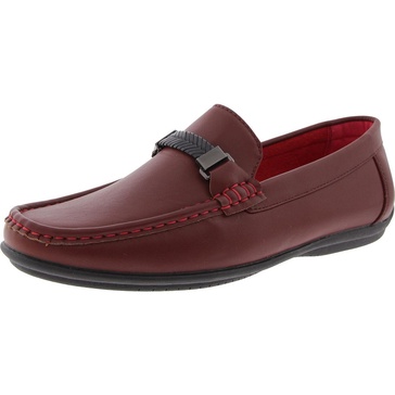 madrid mens solid faux leather loafers