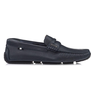 pavel 6217578 men's navy bovine printed leather driver shoes