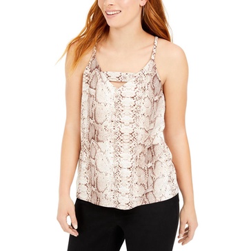 womens snake print polyester tank top