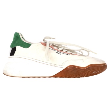 tricolor suede loop low top sneakers in multicolor faux leather