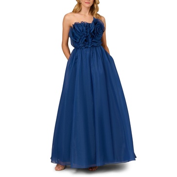womens tulle rosette evening dress