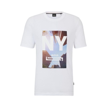 cotton-jersey t-shirt with mixed-media artwork