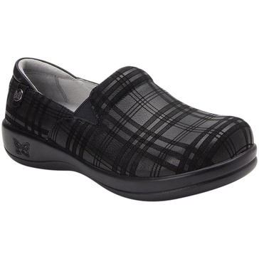 keli womens plaid leather clogs