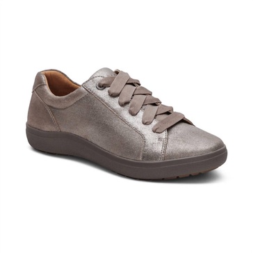 women's courtney lace-up sneakers in brushed silver